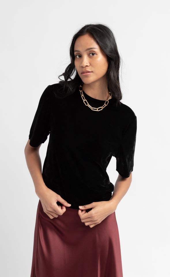 Velvet SS Top Black