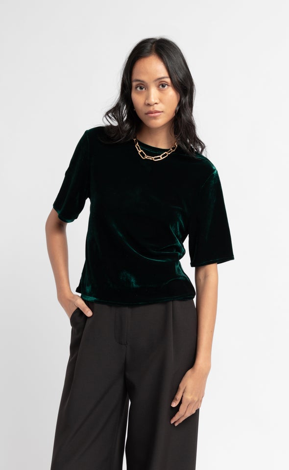 Velvet SS Top Emerald