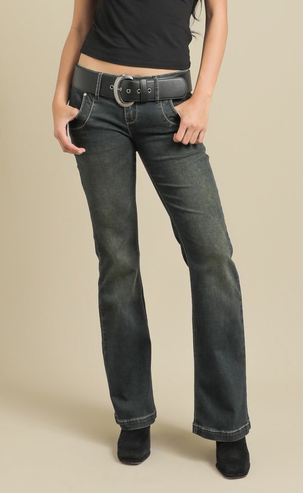 Vintage Pagani Low Rise Belted Jean Midnight