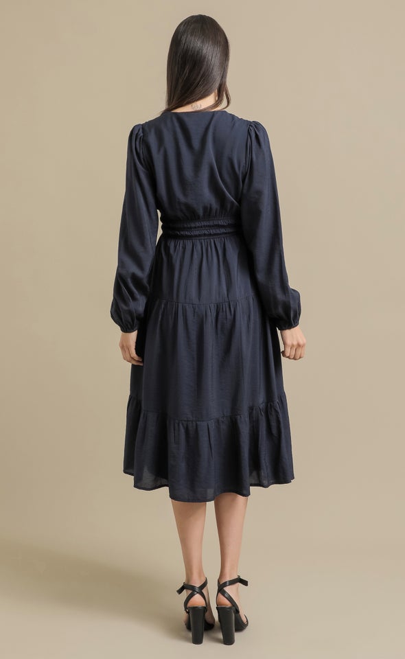 Voile LS Tier Dress Ink