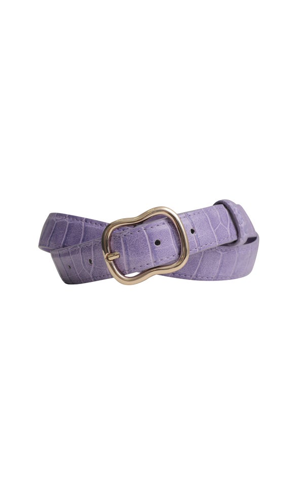 Wavey Buckle Jean Belt Gold/lavender