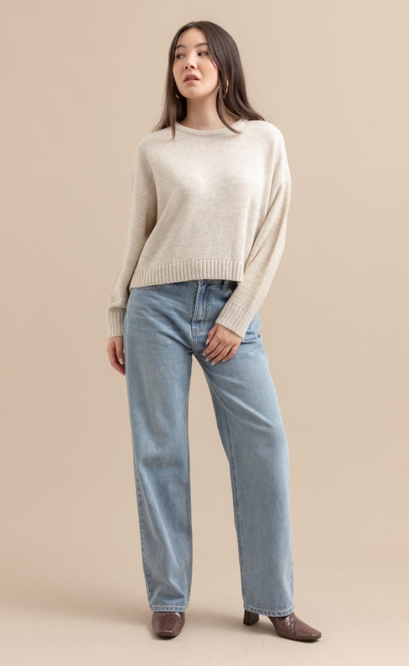 Wide Hem Blue Jeans Blue