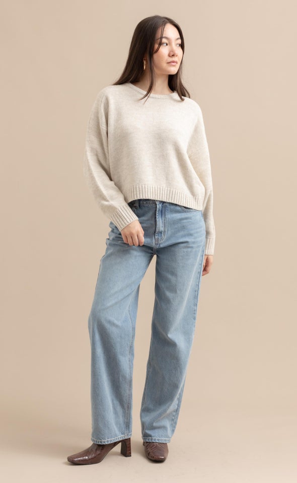 Wide Hem Blue Jeans Blue