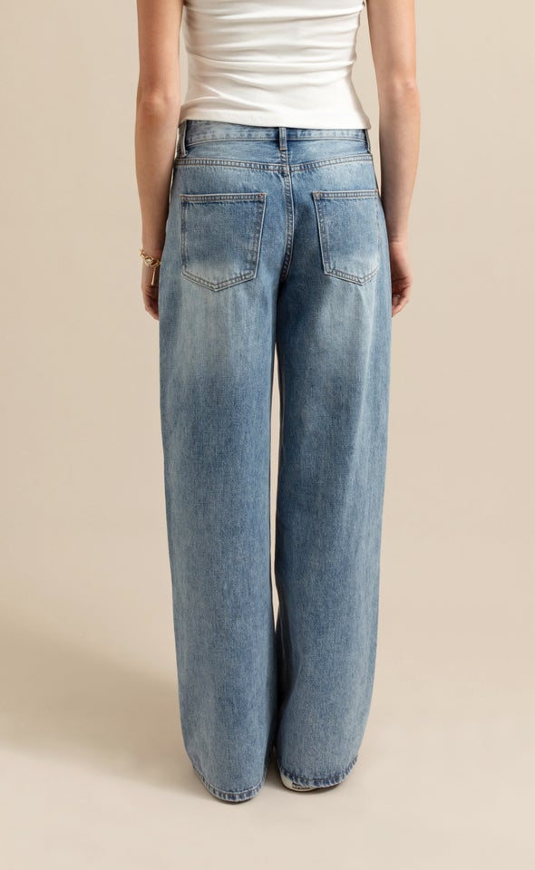 Wide Leg Blue Jeans Blue