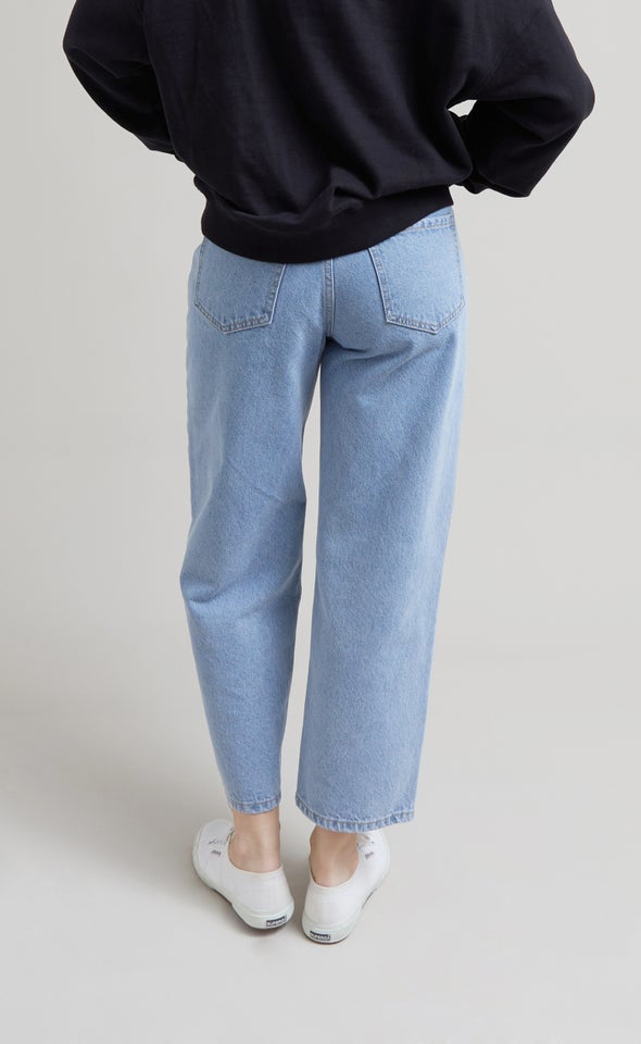 Wide Leg Cropped Jeans Blue