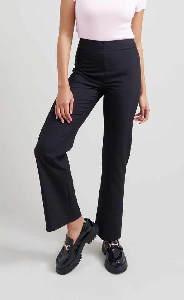 Wide Leg Grown On Waist Pants Black