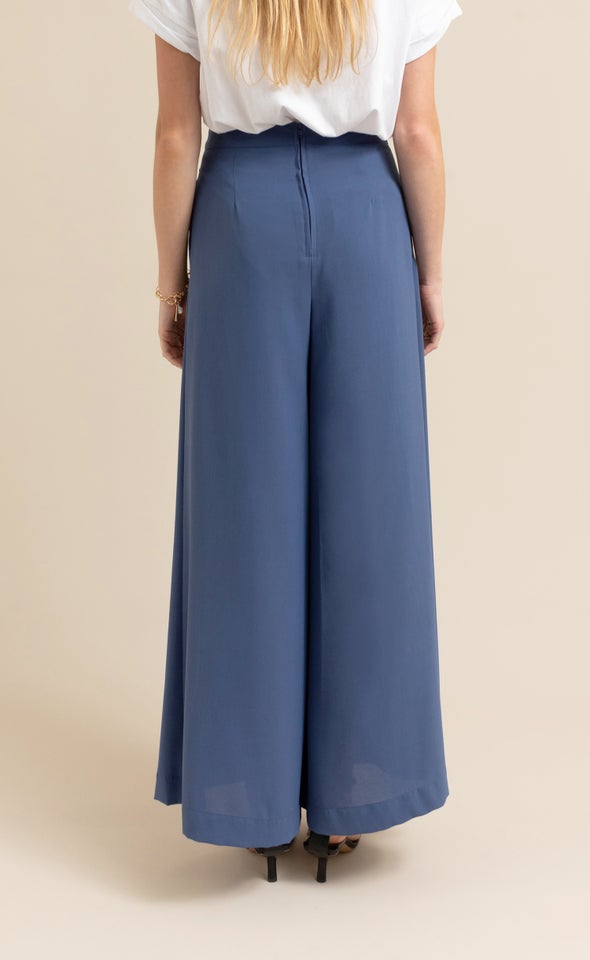 Wide Leg Marine Pants Sapphire