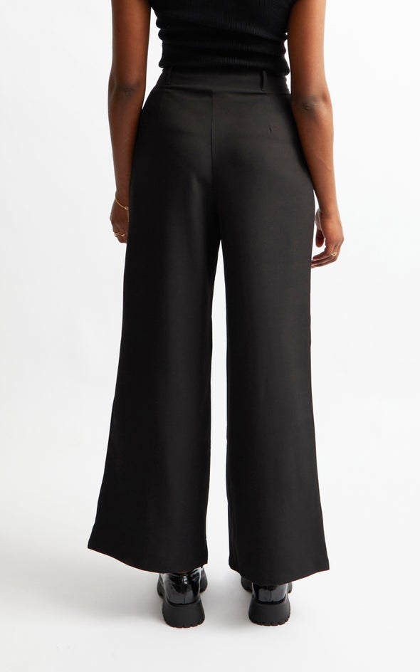 Wide Leg Relaxed Pants Black