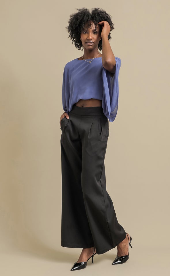 Wide Leg Suiting Pants Black