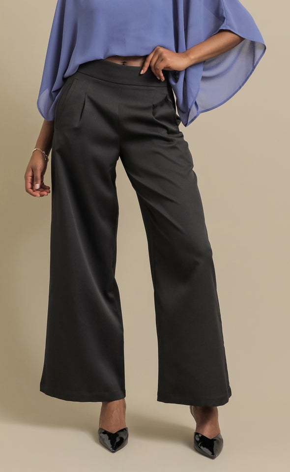 Wide Leg Suiting Pants Black