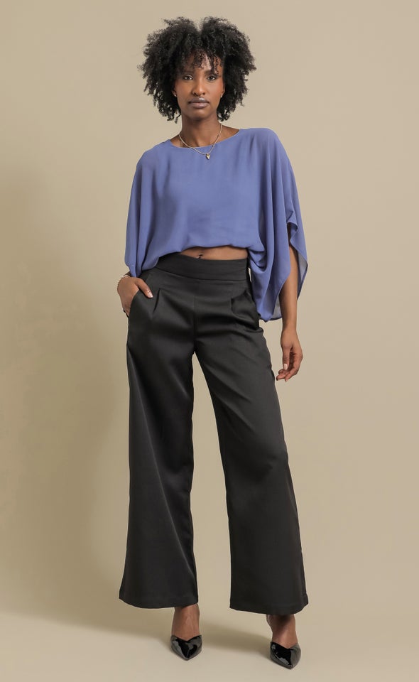 Wide Leg Suiting Pants Black