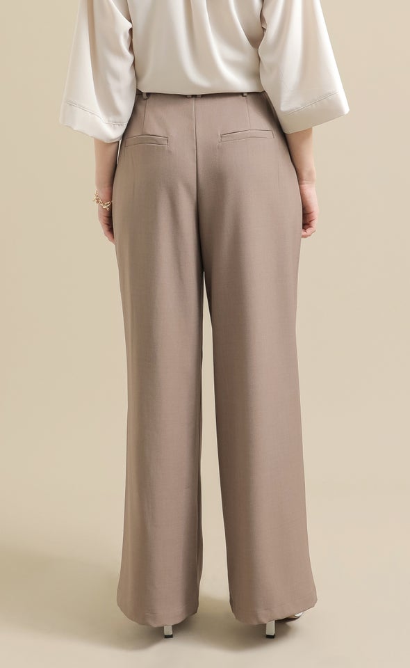 Wide Leg Suiting Pants Mocha