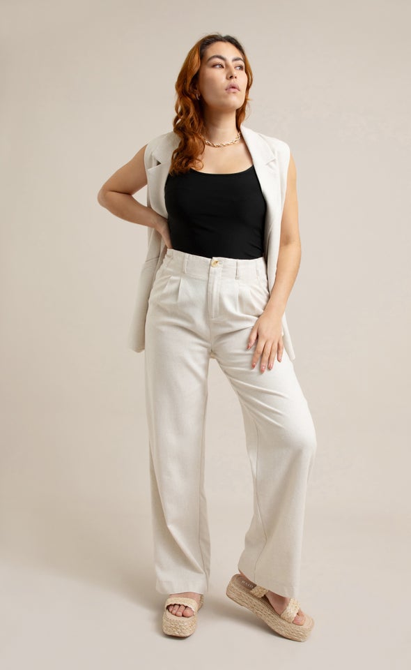 Wide Leg Twill Pant