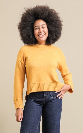 Wide Rib Crew Neck Sweater