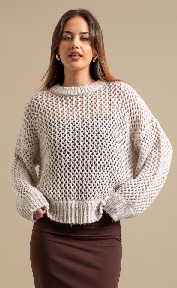 Winter Marle Open Sweater Natural
