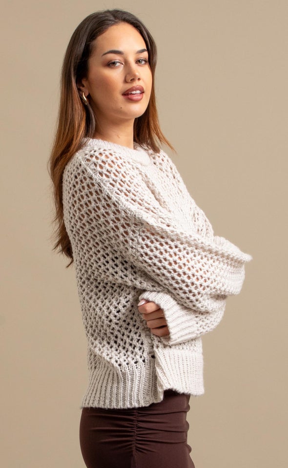 Winter Marle Open Sweater Natural