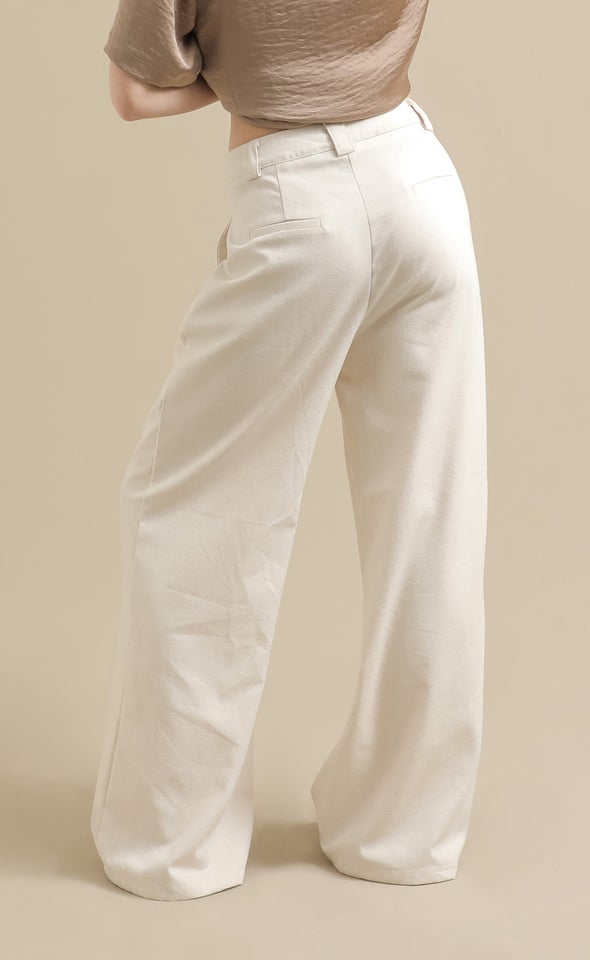 Winter Tailored Wide Leg Pants Natural