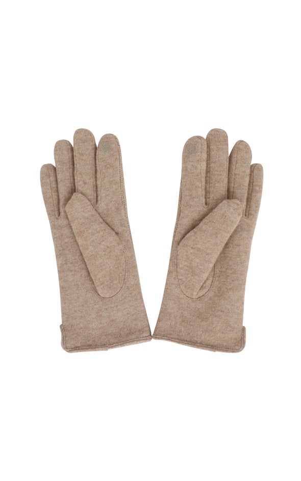 Wool Blend Gloves Taupe