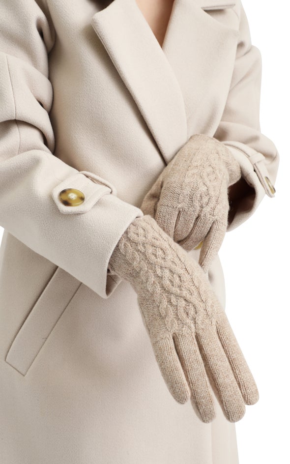 Wool Blend Gloves Taupe