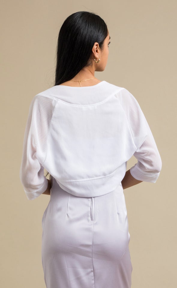 Yoryu Chiffon Bolero White