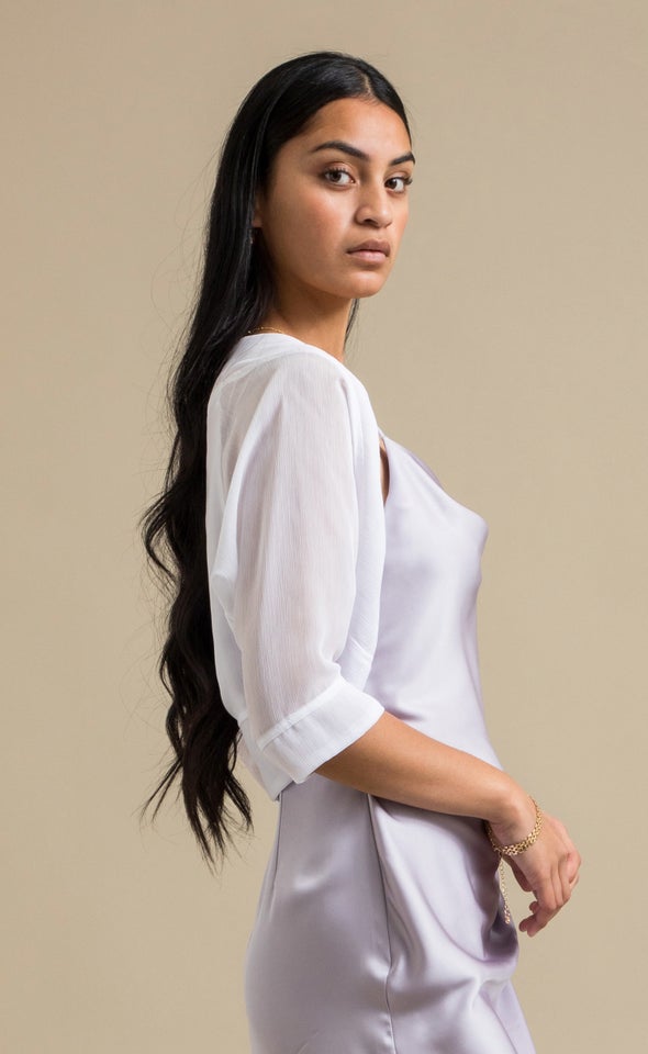 Yoryu Chiffon Bolero White