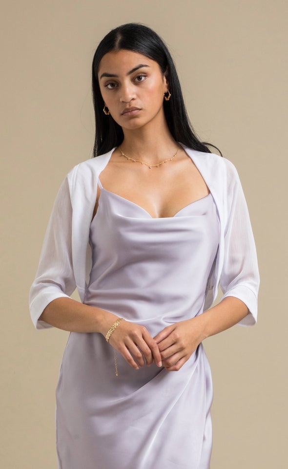 Yoryu Chiffon Bolero White