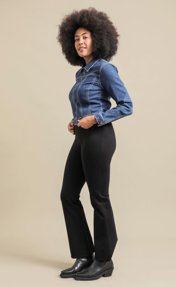 Zip Front Denim Jacket Indigo