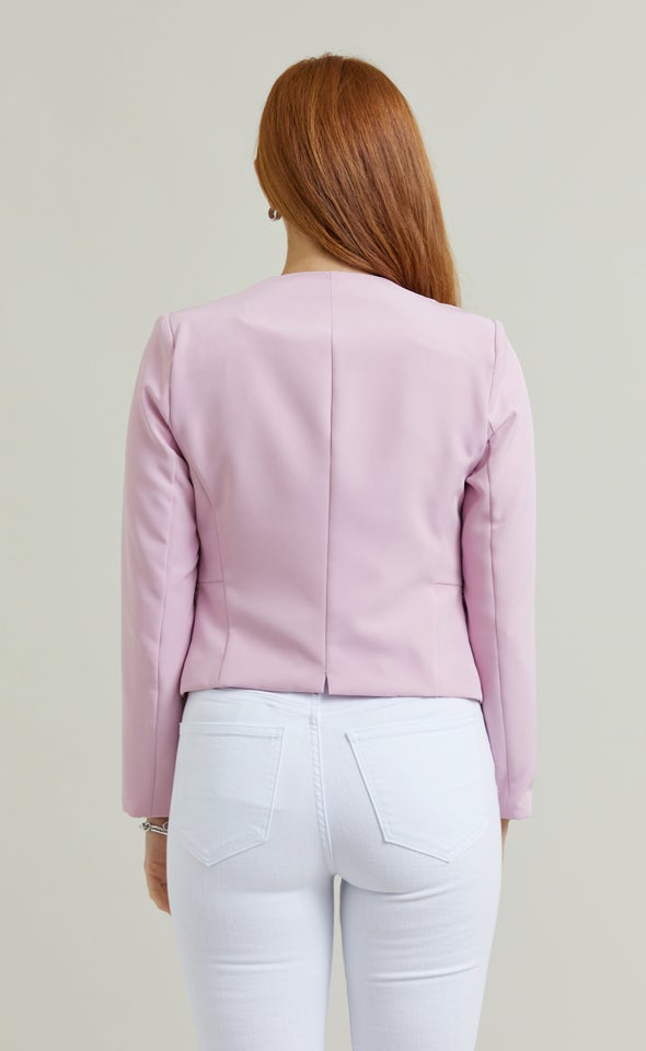 Zip Pocket Tailored Blazer Lilac